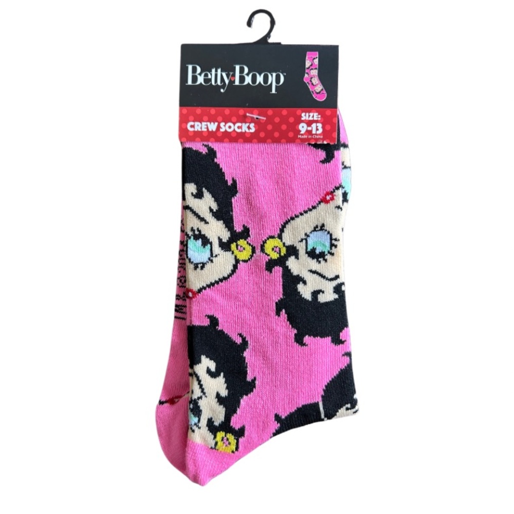 Betty Boop Pink Crew Socks